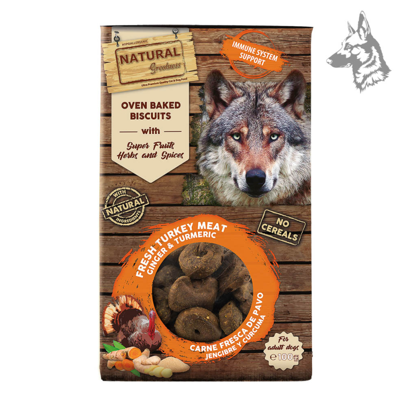 Natural Greatness Galletas Pavo y Jengibre Defensas