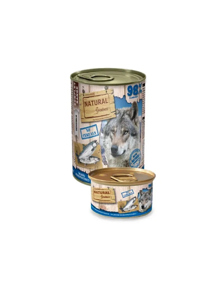 Natural Greatness Lata Monoproteica de Salmón - comida húmeda, 170 g y 400 g