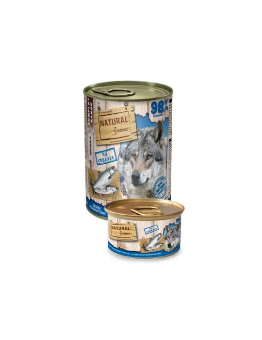 Natural Greatness Lata Monoproteica de Salmón - comida húmeda, 170 g y 400 g