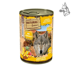 Comida húmeda Natural Greatness para perros adultos, receta exótica sin cereales con canguro, piña, mango y espirulina. Alimento