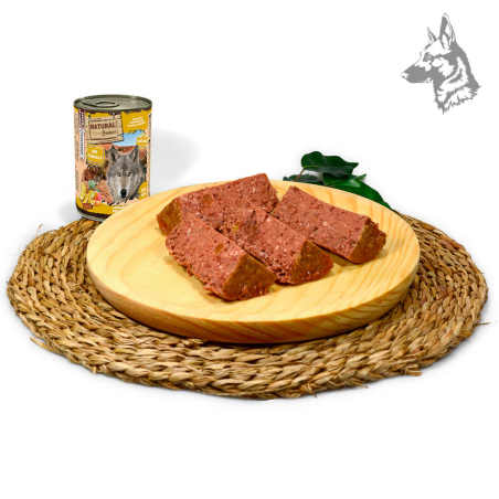 Comida húmeda Natural Greatness para perros adultos, receta exótica sin cereales con canguro, piña, mango y espirulina. Alimento