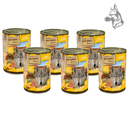 Comida húmeda Natural Greatness para perros adultos, receta exótica sin cereales con canguro, piña, mango y espirulina. Alimento