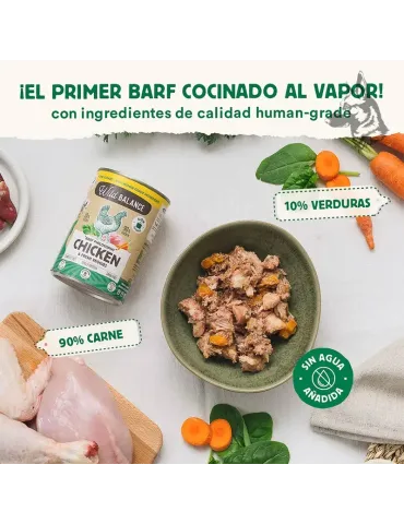 Wild Balance pollo, comida húmeda cocinada para perros en lata de 400 g 2