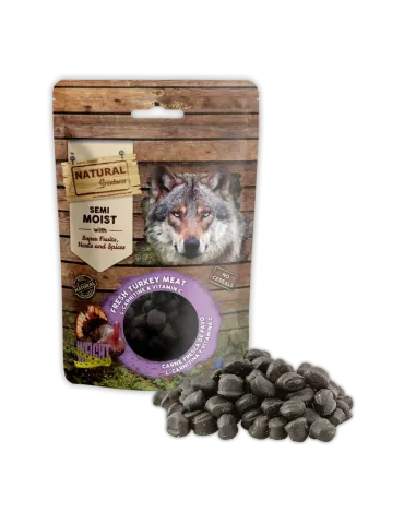 Natural Greatness Semi Moist Bits Weight Control para perros, snacks semihúmedos con carne fresca de pavo, L-carnitina y vitamin 2
