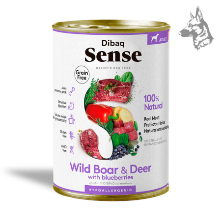 Dibaq Sense Jabalí y Ciervo con Arándanos Receta inspirada en la alimentación ancestral, con carne de caza y frutas seleccionada