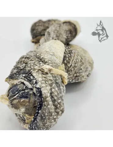 Trenza de bacalao natural para perros, snack rico en ácidos grasos Omega-3, ideal para el cuidado del pelaje, la piel y la salud