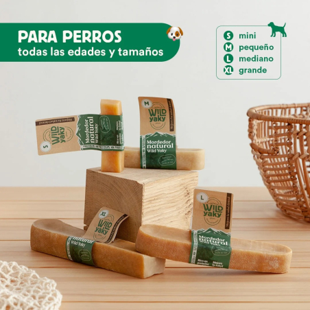 Mordedores Wild Yaky para perros de todos los tamaños, naturales, saludables y disponibles en S, M, L y XL