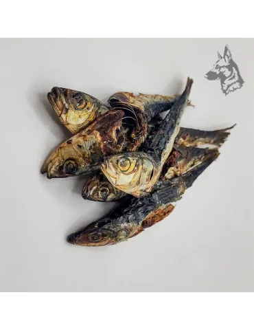 Sardinas deshidratadas naturales en su estado más puro, ideales como snack saludable para perros y gatos, ricas en omega 3 y pro