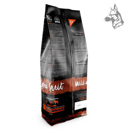 Parte trasera del envase de Alpha Spirit 7 Days Formula, con detalles sobre ingredientes, valores nutricionales y recomendacione