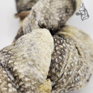 Trenza de bacalao natural para perros, snack rico en ácidos grasos Omega-3, ideal para el cuidado del pelaje, la piel y la salud articular. Textura crujiente para una masticación placentera y beneficiosa para la higiene dental